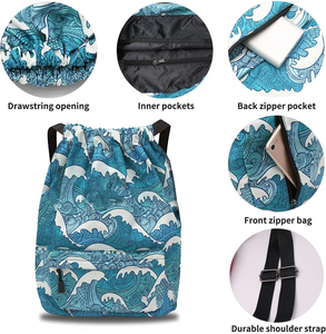 Bolsas de regalo reutilizables multiusos de regalo personalizadas de buena calidad bolsa de mochila con cordón impermeable impresa - Product Image 2