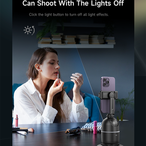 カラフルなライトリングを備えた360度インテリジェント顔認識追跡ジンバル自撮り棒 - Product Image 6