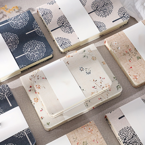 Tree <strong>Print</strong> Linen Cover <strong>Notebook</strong> Handmade University Ruled Journal Floral Diary <strong>with</strong> Inner Pages - Product Image 3