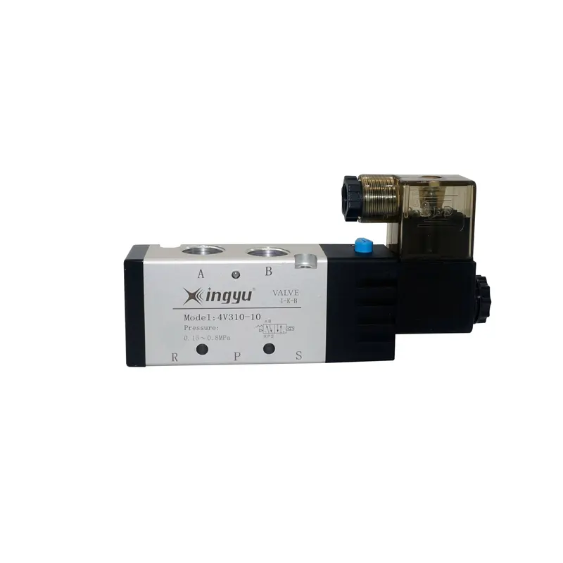 4V310-08B Válvula solenoide SMC de 1/4 ''Bobina de cable de bobina simple Bobina de plomo 2 posiciones 5 vías DC24V Válvula solenoide neumática SMC