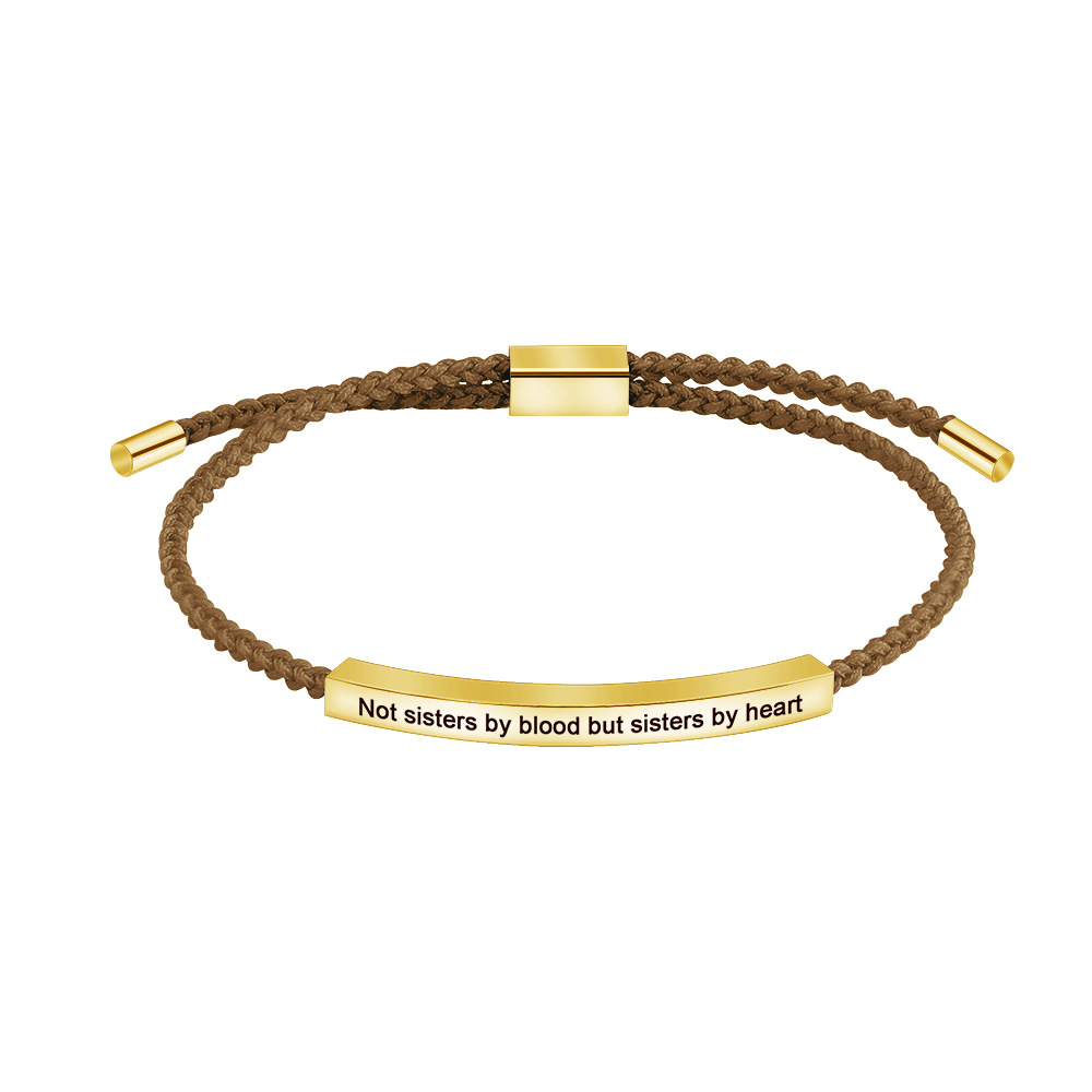 Bracelet doré en corde marron G3713