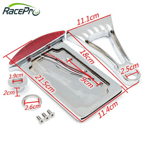 RACEPRO Motorcycle Side Mount License Plate Holder <strong>LED</strong> Tail Brake Light Fit for Harley Davidson Softail Heritage Classic - Product Image 3