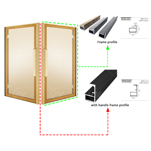 خزانة مطبخ إيطالية من 20 سلسلة, إطار من الألومنيوم ، مستلزمات غرف النوم ، جاهزة في المخزن ، إطار باب أسود غير لامع - Product Image 5