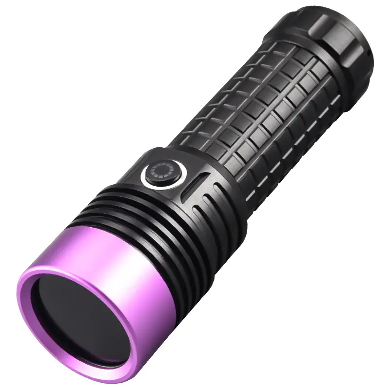 Potente 365NM LED UV torcia elettrica specchio nero luce viola fluorescente di rilevamento inquinamento olio torcia ricaricabile 26650 Typ