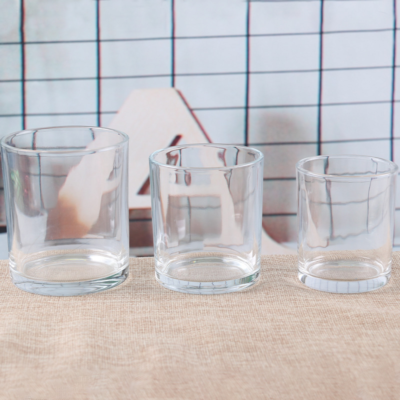 Factory Produced Wholesale Empty Clear Luxury Glass Candle Jars with Lid