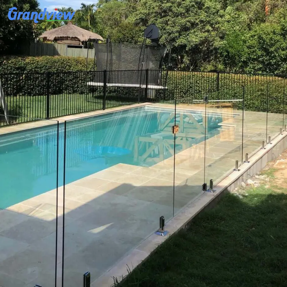 Balustrade en plexiglas sans cadre 12mm, piscine acrylique australienne, robinet et piscine, clôture en verre acrylique avec porte