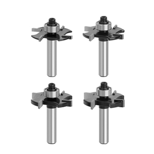 Fräser Holz bearbeitung Lavie 8mm Schaft T-Sloting 4 Klingen Gelenks chlitz schneider Verbindung Schlitz fräser <span class=keywords><strong>Bit</strong></span> Set Fräser Holz bearbeitung-C C08319Z4 - Product Image 1