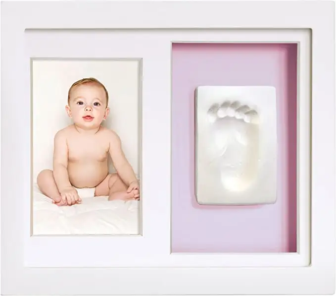 Hot ma première année vente de cadre photo mignon bébé cadeaux de naissance mémorables bricolage argile 3d empreinte cadre photo