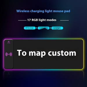 ワイヤレス充電RGB LEDエッジ15W高速充電発光ゲーミングマウスパッド滑り止め加熱3mmカラフル特大キーボードロック - Product Image 1