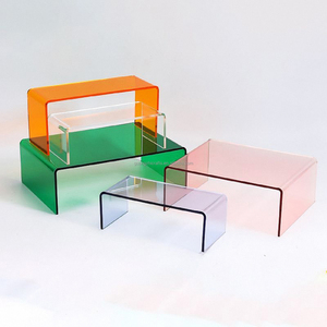 Color Acrylic Riser Stand Retangular Acrílico Display Risers Shelf Colorido Acrílico Showcase Luminárias para Jóias