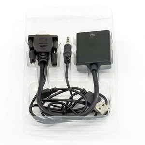 Jasoz 1080P VGA para HDMI Adaptador convertidor de alimentación de audio Cable USB Chaqueta de PVC para salida HDMI para ordenador HTV Stock Audio Video - Product Image 4