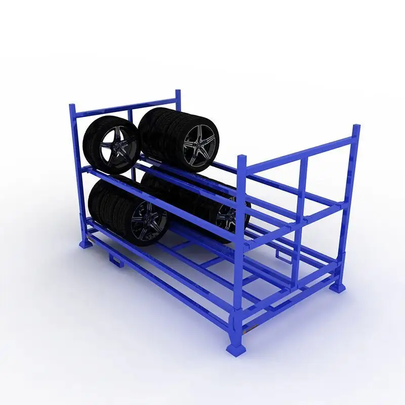 Prateleira de empilhamento de metal para pneus, prateleira de empilhamento de tamanho portátil de alta qualidade personalizada Agile