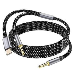 MOSWAG 2 in 1 3.5mm Aux kablosu 3.5mm ses Aux jak kablosu 3.28FT/1M USB C AUX kablosu ses yardımcı giriş adaptörü - Product Image 1