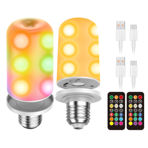 หลอดไฟ LED แบบชาร์จไฟได้สำหรับตกแต่งในร่มความสว่าง360องศาหรี่แสงได้5200มิลลิแอมป์แบตเตอรี่หลอดไฟ LED RGB แบบไร้สาย - Product Image 1