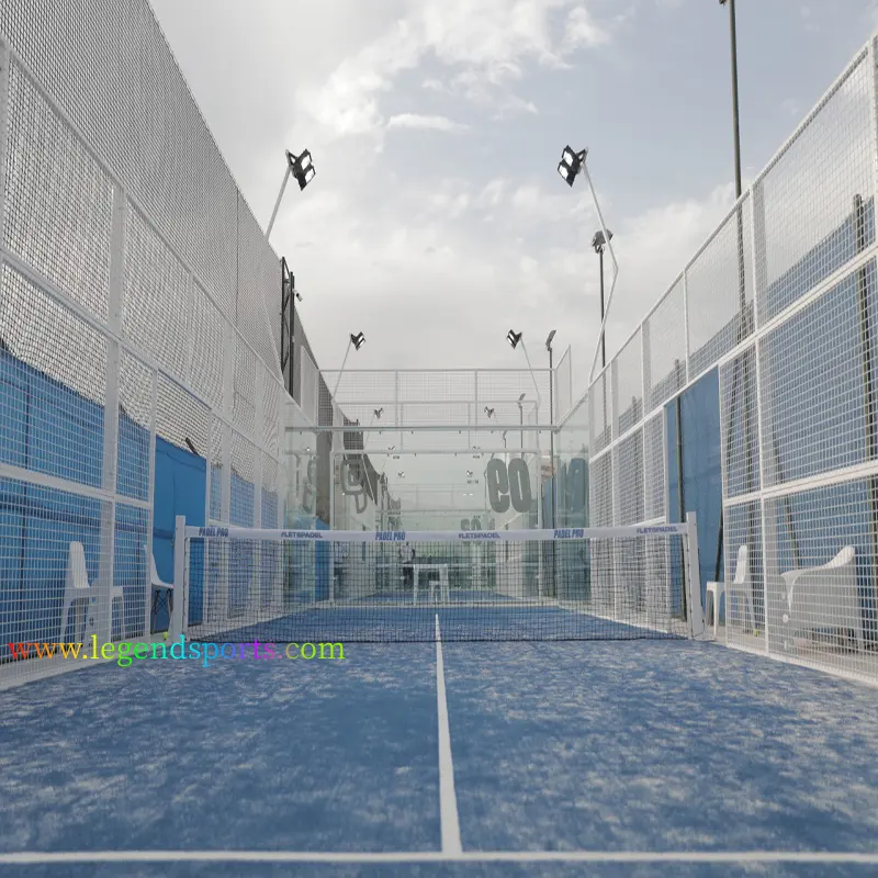 Karpet rumput buatan dalam ruangan luar ruangan Harga lapangan tenis Padel panorama dapat dilepas