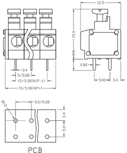 XY119A Hot Selling 2P-24P <strong>Push</strong> in Mini Plastic Small <strong>Terminal</strong> <strong>Block</strong> 5.0Mm - Product Image 3