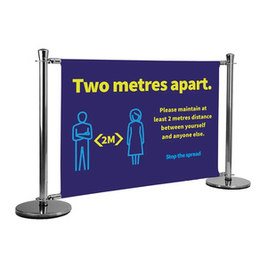 Tùy chỉnh hai mặt biểu ngữ cafe rào cản hàng đợi rào cản với biểu tượng tùy chỉnh và thiết kế trên vải - Product Image 2