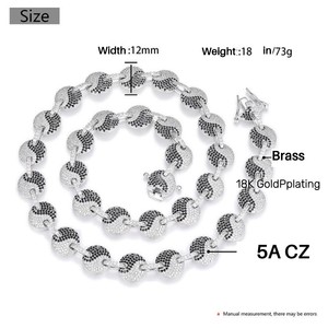 שרשרת תליון <span class=keywords><strong>Yang</strong></span> <span class=keywords><strong>yang</strong></span> <span class=keywords><strong>Yang</strong></span> שרשרת תליון היפ הופ שחור ולבן cz משובץ משובץ זהב 18k