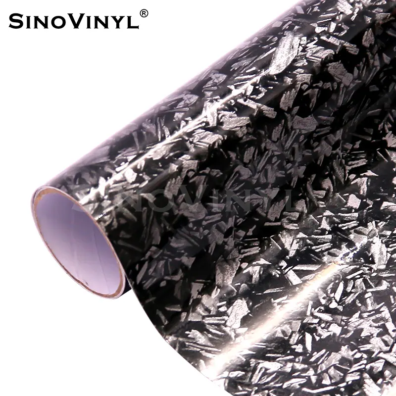 SINOVINYL Air Bubble Free pellicola autoadesiva carrozzeria Auto avvolgimento rotoli vinile personalizzato nero carbonio 7D forgiato vinile in fibra di carbonio