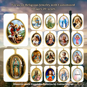 פלדה giuck נירוסטה מצופה זהב 18k st. teresa calutta calcutta זהב לבן עץ תליון דתי חיים בחזרה חיים - Product Image 5