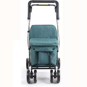 Yaşlılar için koltuk ile alışveriş sepeti ve yürüteç 4-Wheel katlanabilir süpermarket arabası konfor modeli haddeleme handcart - Product Image 5