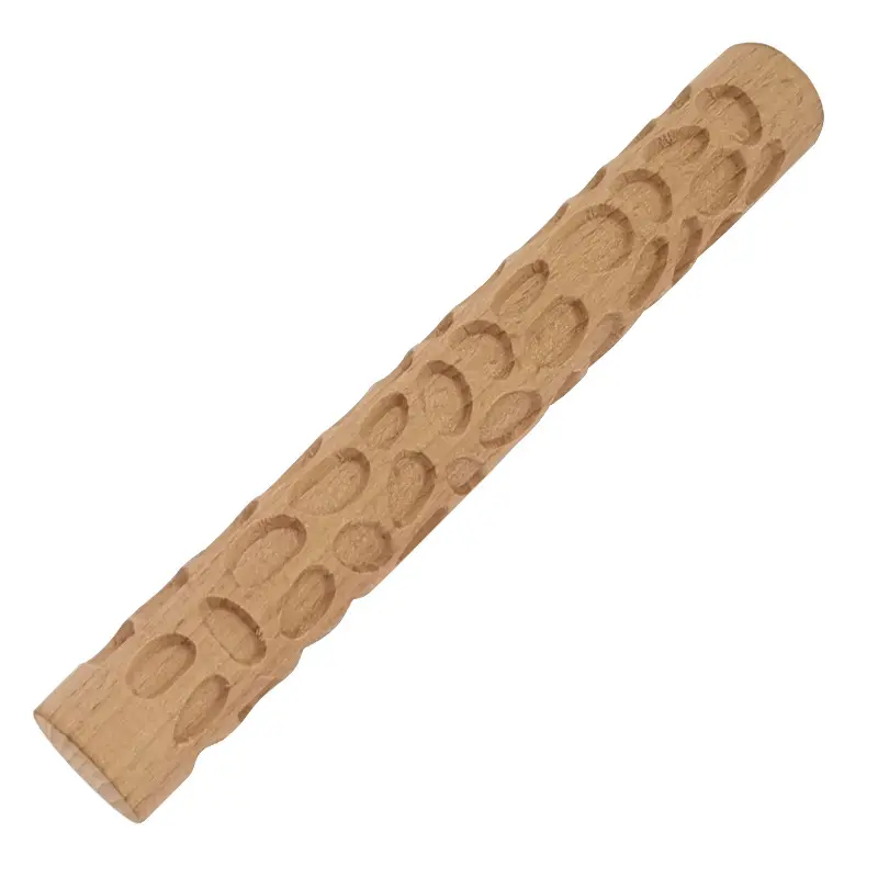 10 Styles Mud Roller 15cm Embossing Rolling Pin Beech Wood Pottery Tools Diy Kids Kitchen Toys