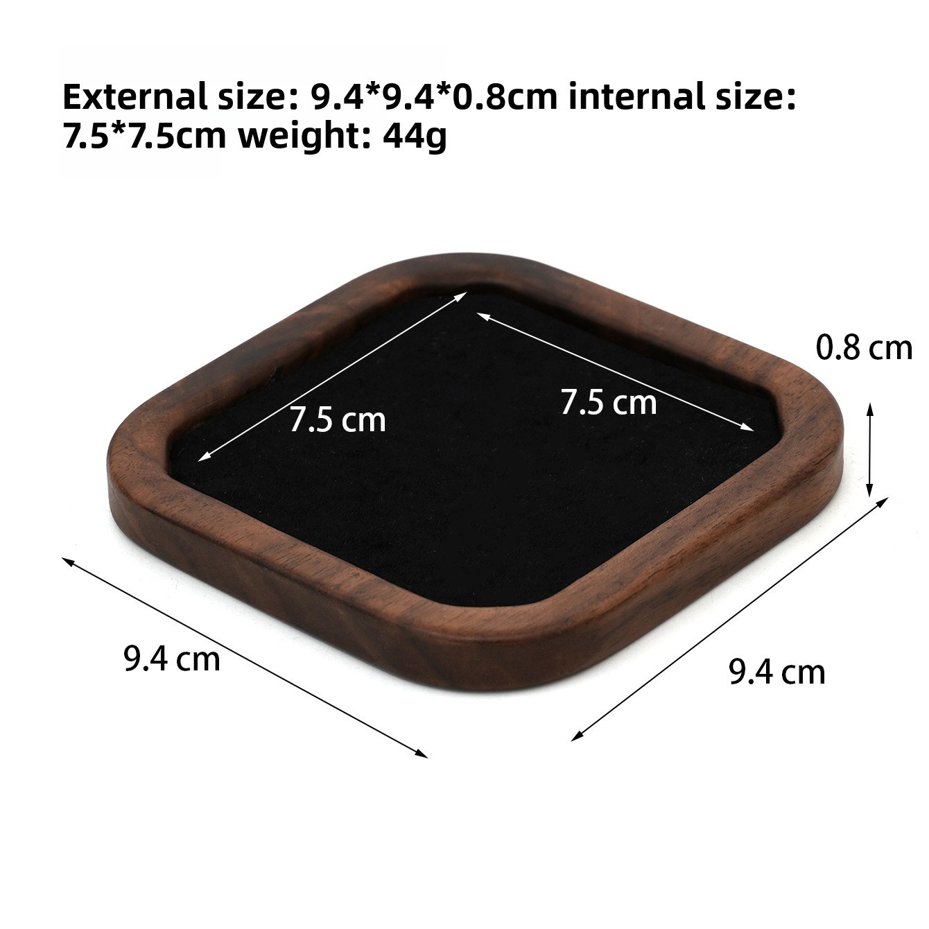 Small square - Black velvet
