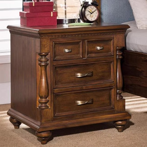 Cổ Sang Trọng Bàn Đêm Với Ngăn Kéo Phong Cách Châu Âu Nhà Bàn Đầu Giường Cho Phòng Ngủ Ba Ngăn Kéo Đêm Đứng Cho Khách Sạn - Product Image 2