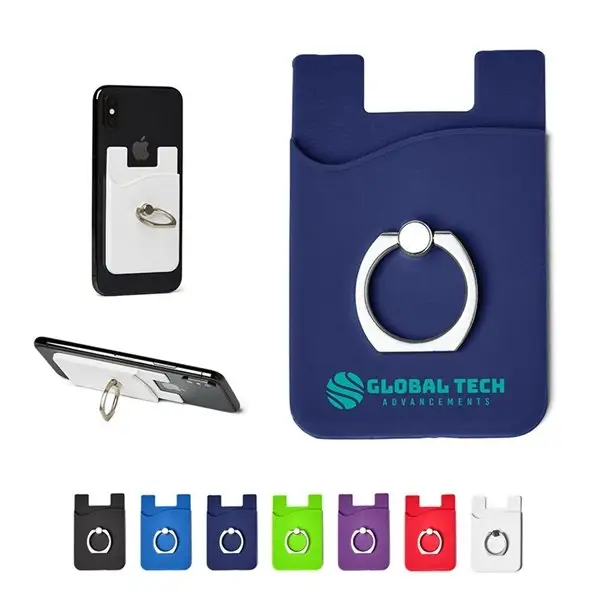 Silicone Phone Ring Buckle Card Holder Rotatable Lazy Silicone Bracket Bank Card ring holder magnetic cell phone case