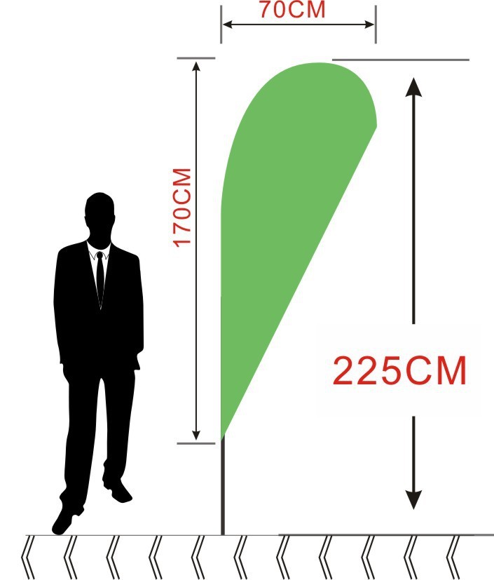 2,4 m en forma de lágrima