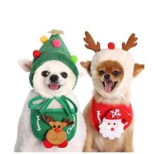Hot Pet Weihnachts dekoration Lustiger Hund Weihnachts mütze Weihnachts mütze und Schal Weihnachts mütze Häkeln Katzen mütze Weihnachten - Product Image 3