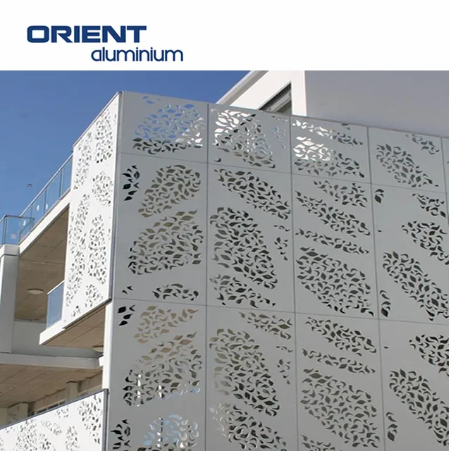 Revestimiento de pared decorativo, Panel perforado de aluminio, aislamiento arquitectónico, cortina, paredes