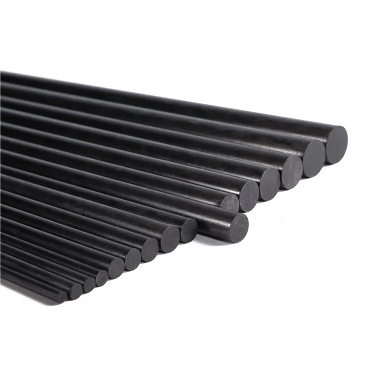 Barra de fibra de carbono pultruida de alta resistencia, varilla de fibra de carbono sólida para UVA, diámetro de 14mm, 15mm, 16mm, 18mm y 19mm