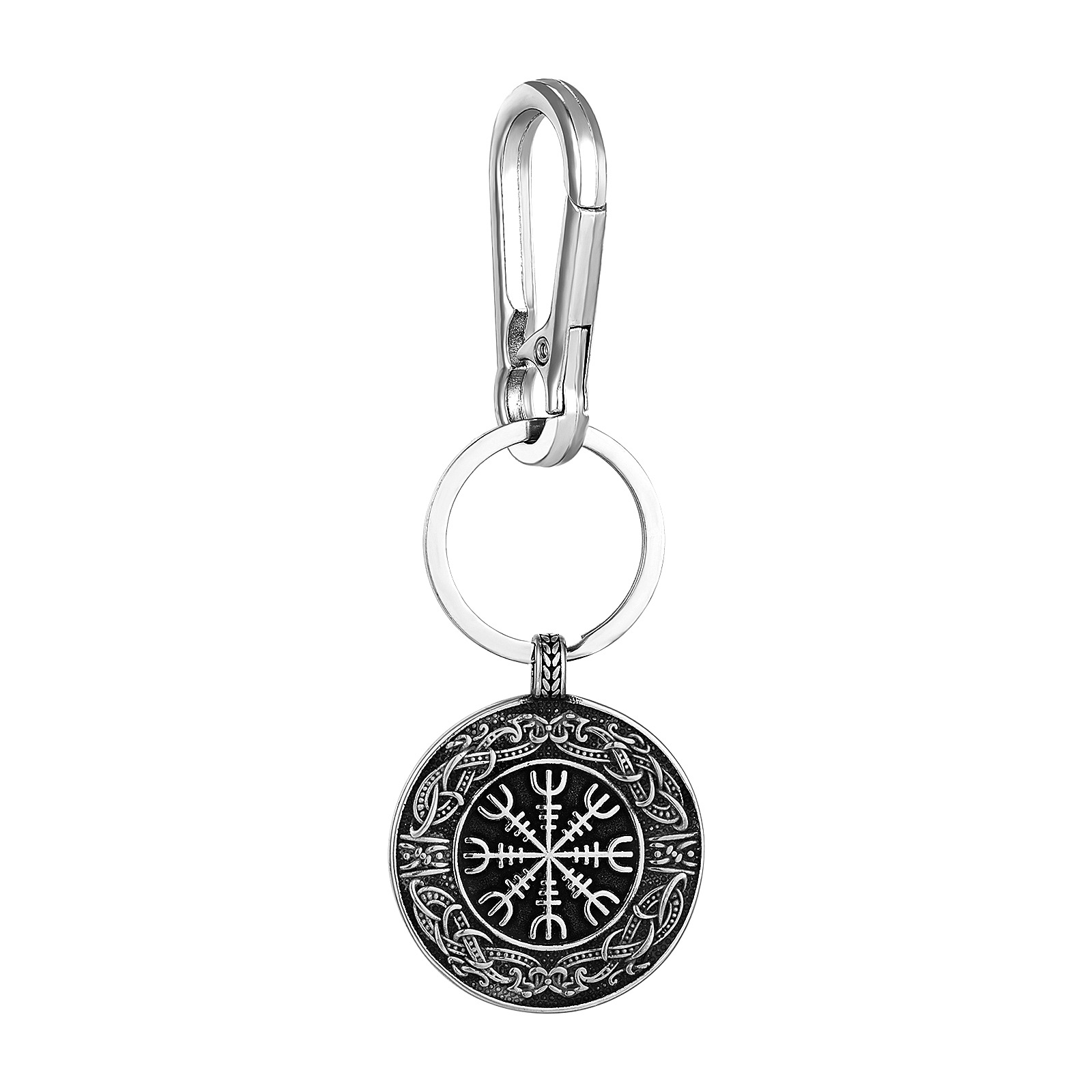 Pendentif couleur acier fermoir bec d'aigle