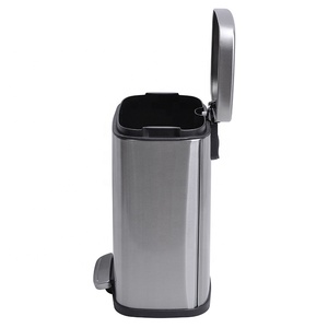 5L temelleri paslanmaz çelik dikdörtgen yumuşak yakın çöp tenekesi adım çöp tenekesi pedallı çöp kutusu - Product Image 6