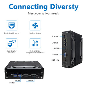 ファンレス内蔵ミニコンピュータインテルI3 I5 2 RS232/RS485産業用ミニコンピュータ自動制御