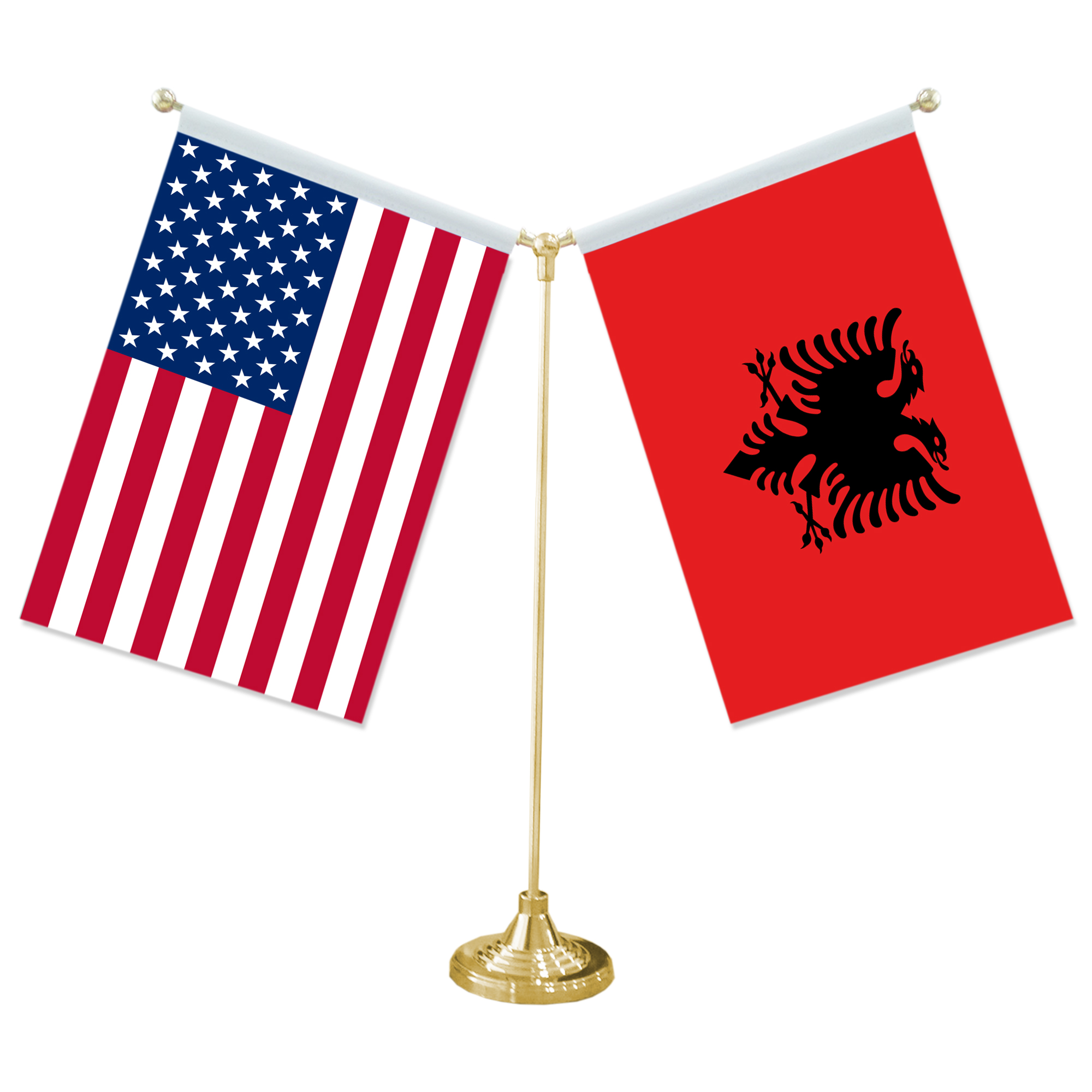 US & Albania flag
