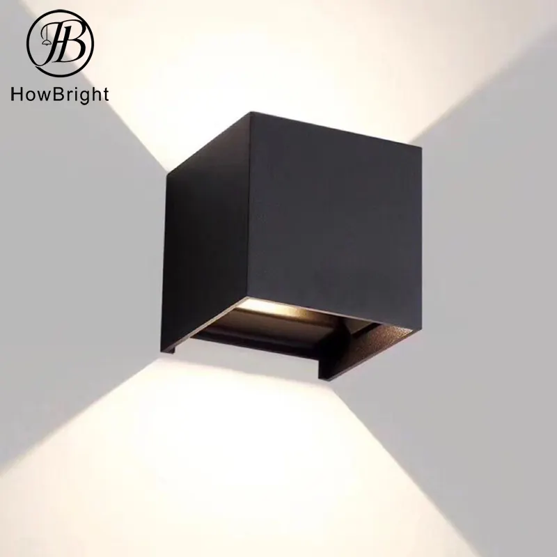 Venta caliente IP54 LED COB Luz de pared ajustable blanco negro impermeable Lámpara de pared al aire libre para el pasillo del jardín del hogar