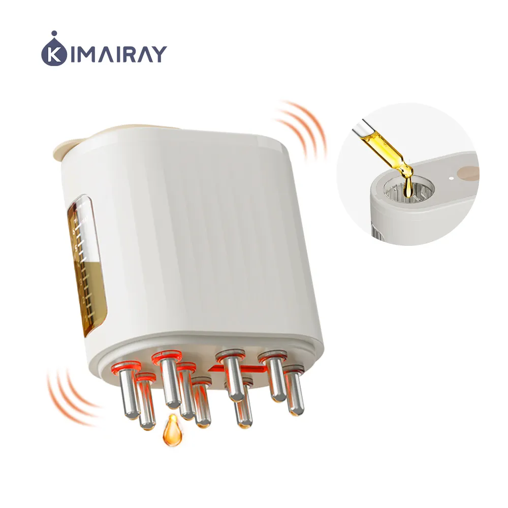 Stokta elektrikli saç büyüme tarak Led kırmızı ışık Anti saç dökülmesi titreşim derisi masaj tarak yağ bölme
