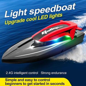 2025 816 hızlı RC tekne Led ışık uzaktan kumanda yarış teknesi su geçirmez yüksek hız teknesi 2.4G hızlı su oyuncak - Product Image 4