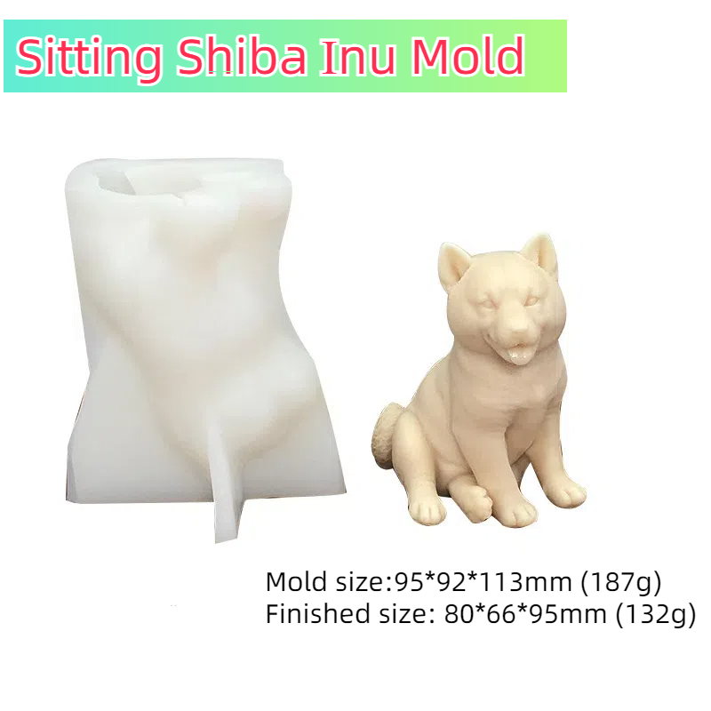 Moule shiba inu assis
