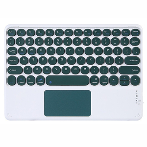 Factory Wholesale Multicolor 10 Inch Wireless BT <strong>Keyboard</strong> Retro Round <strong>Keys</strong> with Touchpad for windows IOS Android Tablet PC - Product Image 2