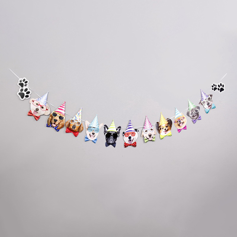 White Dog paw print-- dog expression flag (small size)
