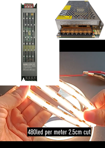 12v COB <strong>Led</strong> Strip Light 480 <strong>Leds</strong>/M 2.5cm Cut 8mm3000K 4500K 6500K Flexible Cob COB Regular Strip Light