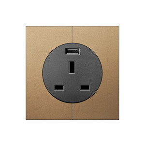 玻璃铝合金电气13a开关插座2组2 Usb双英国墙壁插座，带Usb C型 - Product Image 4