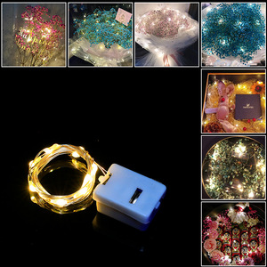 1 m10leds stringa di luce di luce decorazione di natale filo di rame stringa di luce LED pulsante batteria colorato fiore regalo