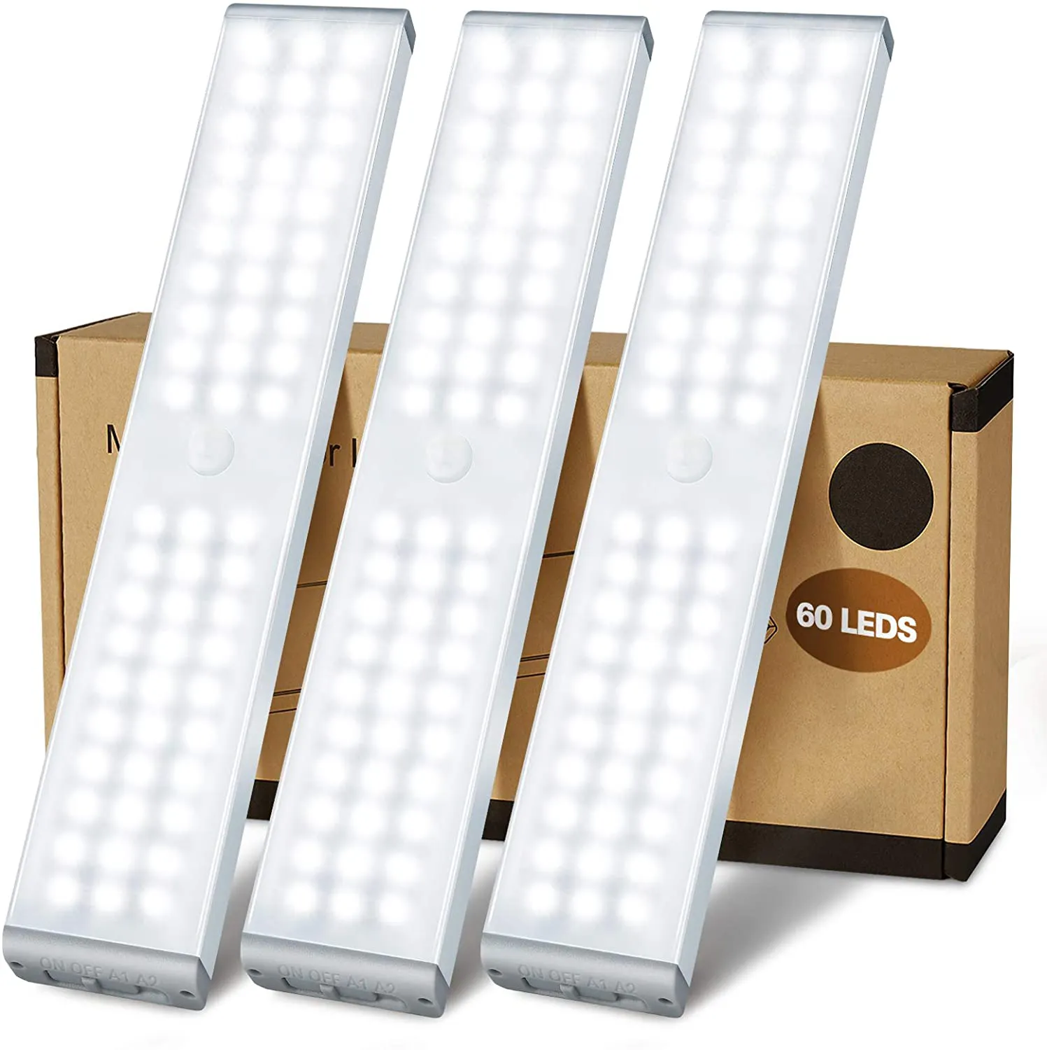 motion sensor 3 row led light bar cool white for closet cabinet amazon top seller 2022 cabinet light motion sensor
