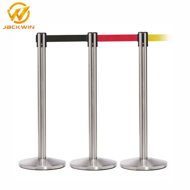 Sân Bay Xếp Hàng Quản Lý Dòng Hàng Rào Có Thể Thu Vào Vành Đai Rào Cản Stanchion