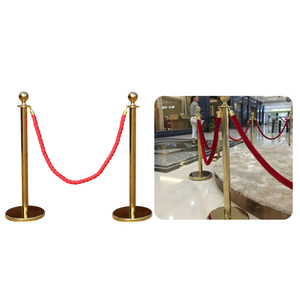 เชือกกำมะหยี่สีแดงพร้อมเสาสเตนเนชั่นสแตนเลสสำหรับล็อบบี้โรงแรมและทางเข้าจัดงานวีไอพี - Product Image 2