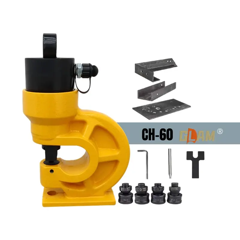 CH-60 Electric Cordless Hydraulic Knockout Hole Punch Tool 31Ton multi tool Digger Force Puncher Iron Plate Copper Bar Max 10mm